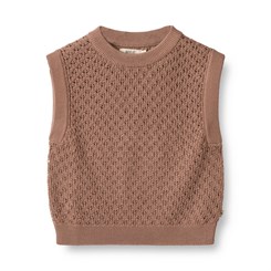 Wheat Knit vest Saga - Berry dust